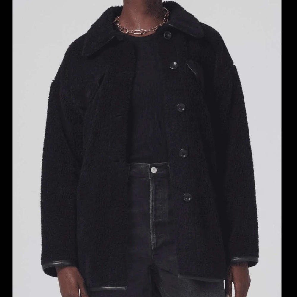 Citizens of Humanity Black Oversized Sherpa Jacket NWT - Picture 3 of 10